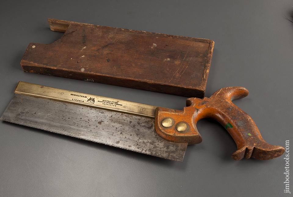 17 point 10 inch Crosscut MUSGRAVE & CO SHEFFIELD Brass Back Saw with Custom Wooden Case - 77984