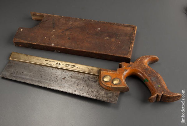 17 point 10 inch Crosscut MUSGRAVE & CO SHEFFIELD Brass Back Saw with Custom Wooden Case - 77984