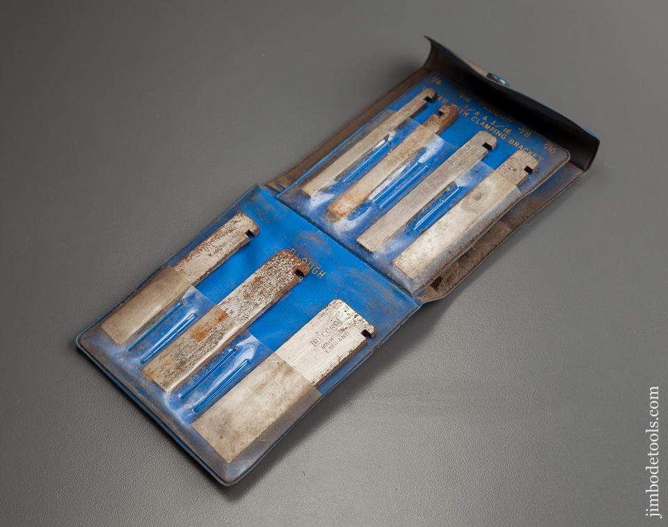Set of 13 RECORD No. 050 Plough Plow Plane Irons in Original Case - 78007