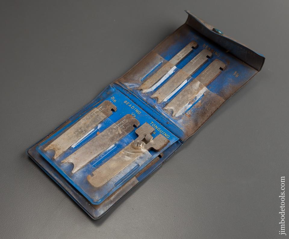 Set of 13 RECORD No. 050 Plough Plow Plane Irons in Original Case - 78007