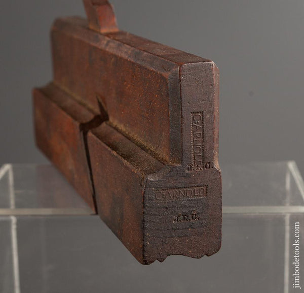 1 1/2 inch Wide C. ARNOLD Beech Complex Moulding Plane circa 1800-30 GOOD+ - 78029 