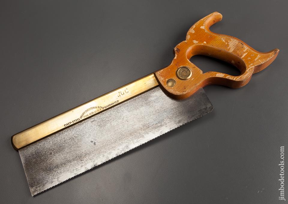 RARE 15 point 10 inch Crosscut DISSTON No. 5 Brass Back Saw - 78031