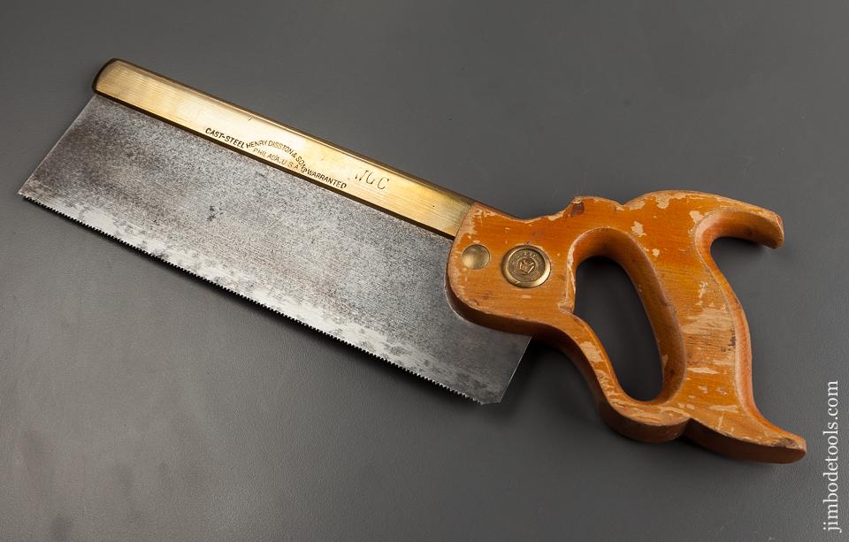 RARE 15 point 10 inch Crosscut DISSTON No. 5 Brass Back Saw - 78031