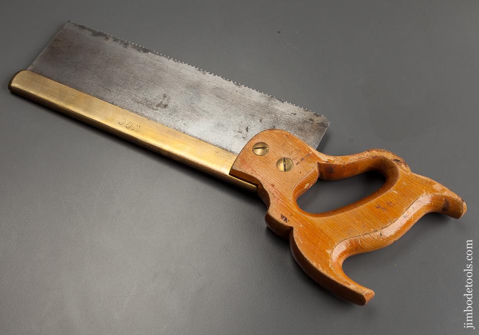 RARE 15 point 10 inch Crosscut DISSTON No. 5 Brass Back Saw - 78031