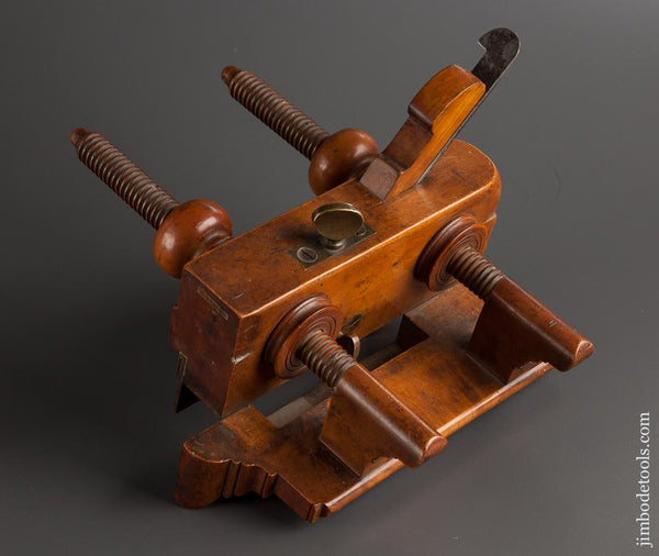 J. DENISON Solid Boxwood Plow Plough Plane circa 1840-76 Saybrook, CT - 78078