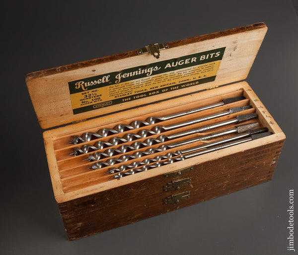 Complete Set of 13 RUSSELL JENNINGS Auger Bits in Original 3 Tiered Box - 78164