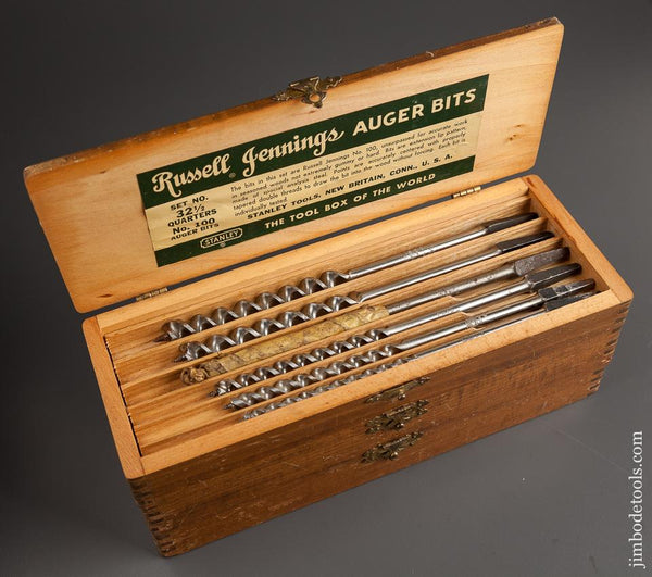 Complete Set of 13 RUSSELL JENNINGS Auger Bits in Original 3 Tiered Box - 78165