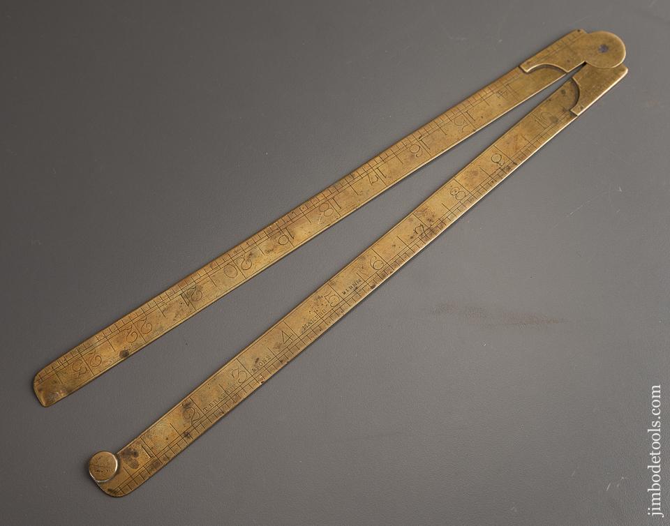 Rare T. BRADBURY Folding Two foot Brass Blacksmith's Rule - 78279R