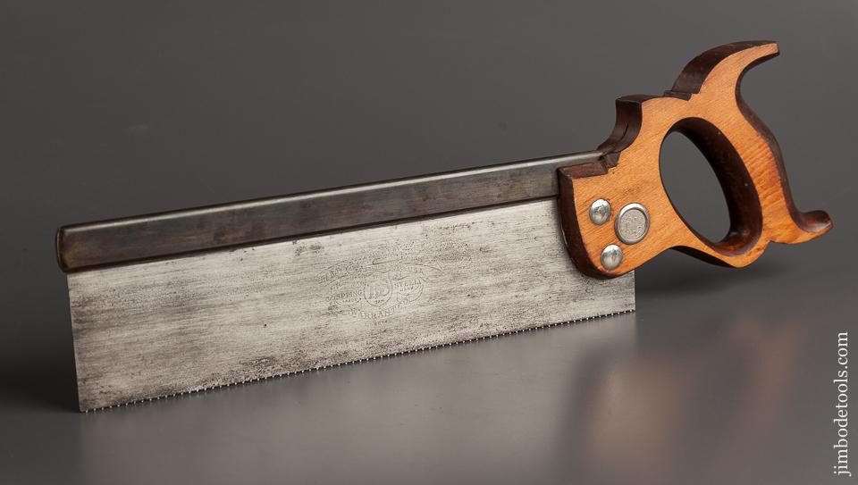 Extra Fine! 14 point 12 inch Rip BAY STATE MFG CO Spring Steel Back Saw - 78408