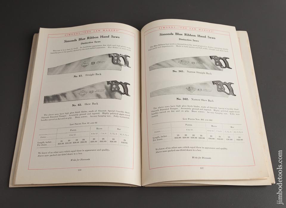 Book:  Early Original SIMONDS Catalogue - 78495