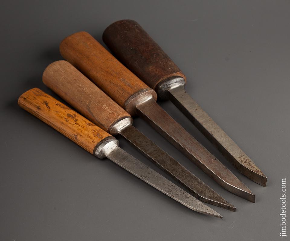 Good Working Set of Four Pig Sticker Mortise Chisels - 78518