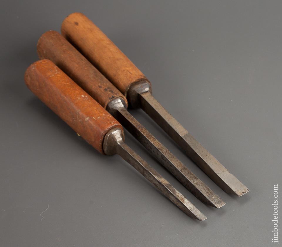 Set of Three WILKINSON SHEFFIELD Pig Sticker Mortise Chisels Dated 1952 FINE - 78521