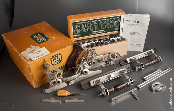 Dead Mint! STANLEY No. 55 Combination Plane 100% COMPLETE in Original Box NEW OLD STOCK - 78527