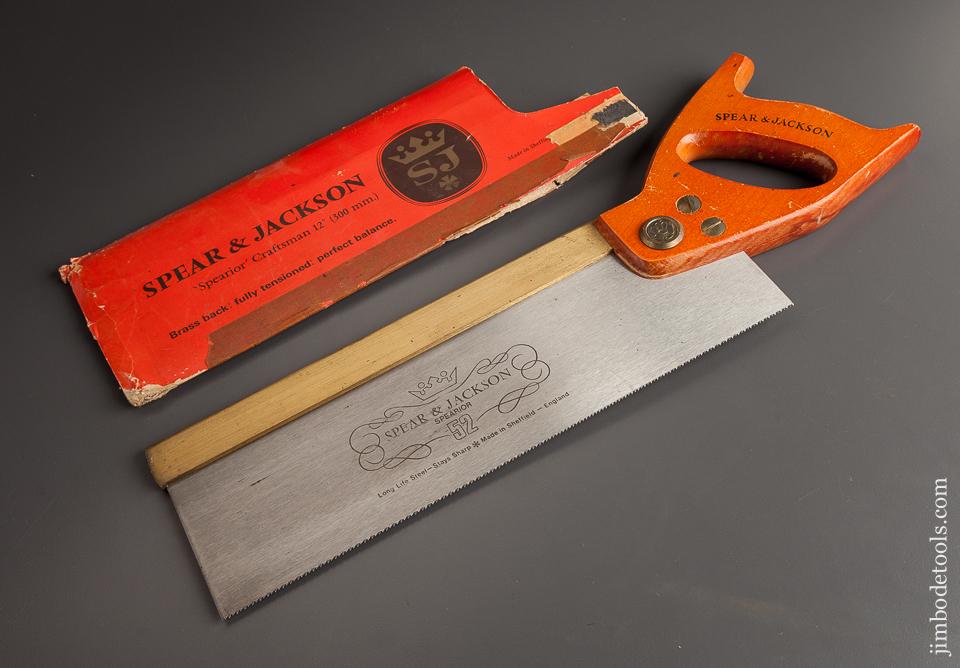 New! SPEAR & JACKSON 'Spearior' Craftsman 15 point 12 inch Brass Back Saw MINT in its Original Wrapper - 78536R