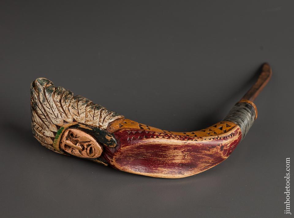 Amazing 10 1/2 inch Hand carved Figural Crooked Knife - 78541RU