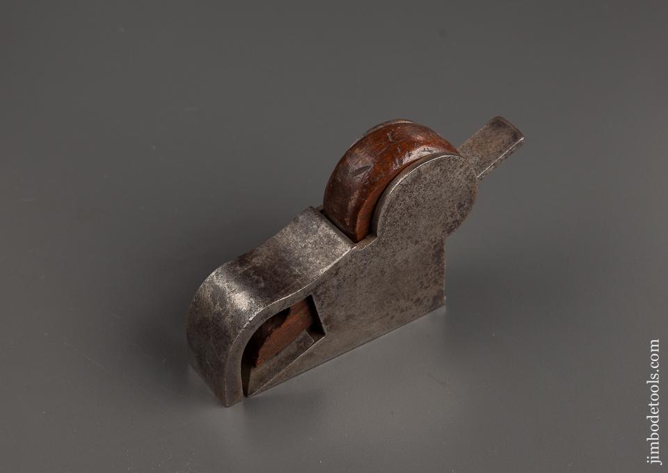 Fancy! Unusual 3 3/4 x 1 1/8 inch Iron and Walnut Bull Nose Plane - 78561R