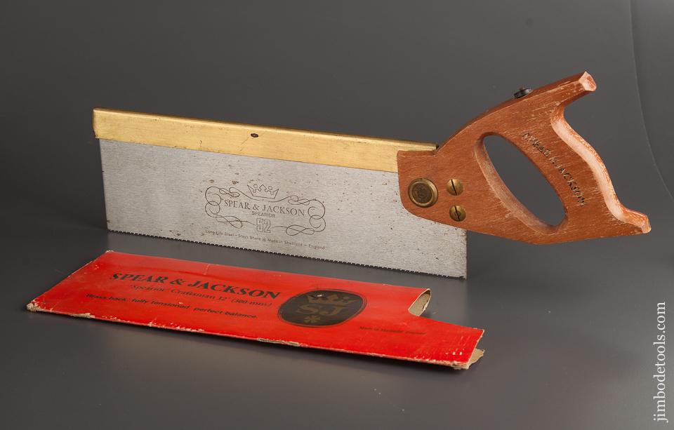 15 point 12 inch Rip SPEAR & JACKSON "Spearior" Brass Back Craftsman Saw MINT in Original Box NEW OLD STOCK - 78572R