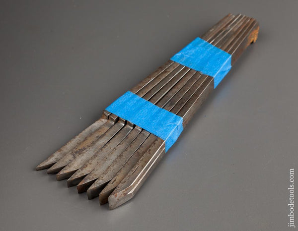 MINTY Set of 8 HILDICK Graduated Plow Plane Irons