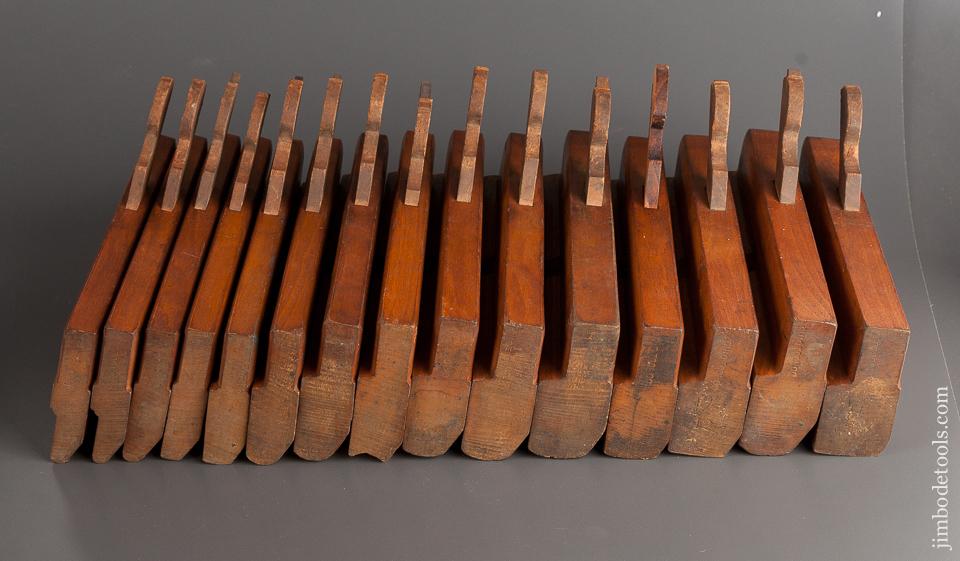 Unusual Set of 15 Hollows & Rounds Molding Planes by OHIO TOOL CO circa 1851-1913 - 78588