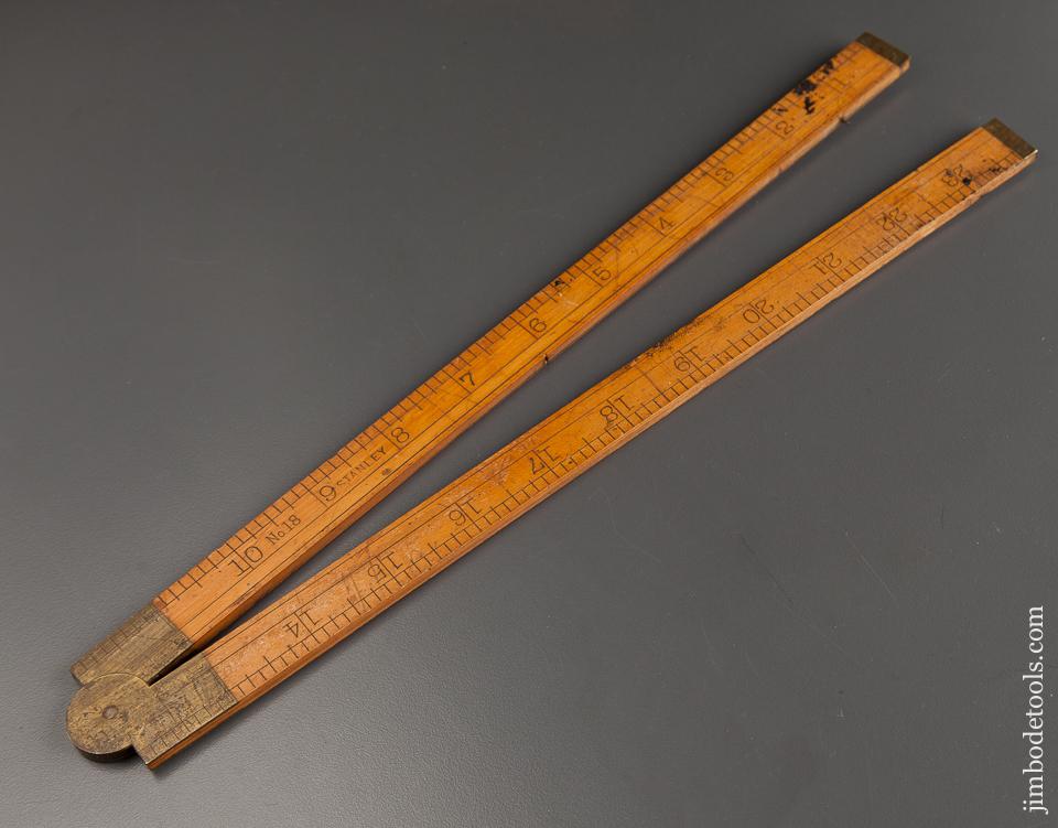 Crisp STANLEY No. 18 Boxwood and Brass Two Foot Folding Rule - 78663