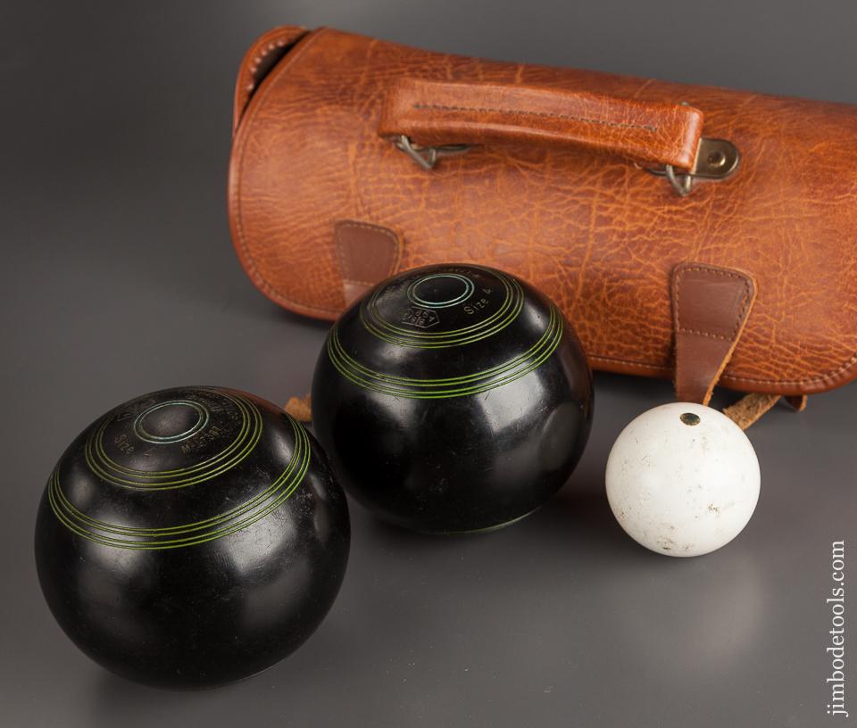 TAYLOR Lawn Bowl Bocce Set in Leather Carrying Case - 78712