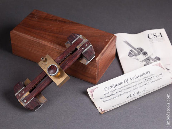 1992 BRIDGE CITY TOOL WORKS CS-1 Center Scribe in Original Wooden Box - 78718