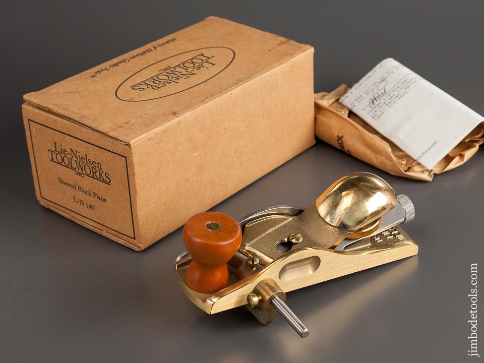 LIE-NIELSEN L-N 140 Skewed Block Plane MINT in Original Box - 78755