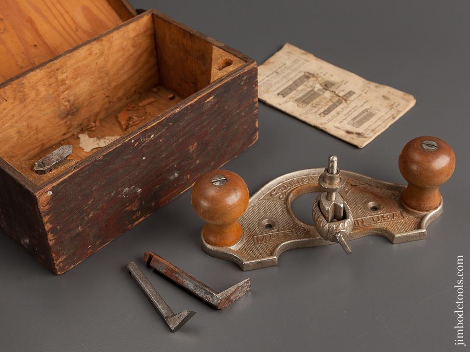 STANLEY No. 71 1/2 Router Plane 100% COMPLETE with All 3 Cutters in Wooden Box - 78776