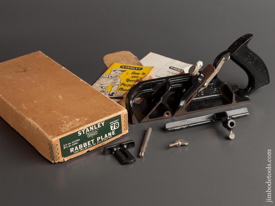 STANLEY No. 78 Duplex, Rabbet, and Filletster Plane MINT in Original Box - 78778