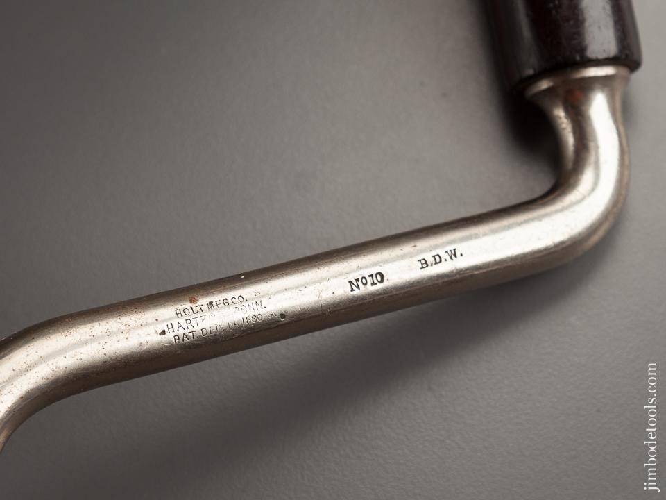 Rare & Minty! 1880 Holt Patent No. 10 Bit Brace with Split Ball Bit Pad - 78788
