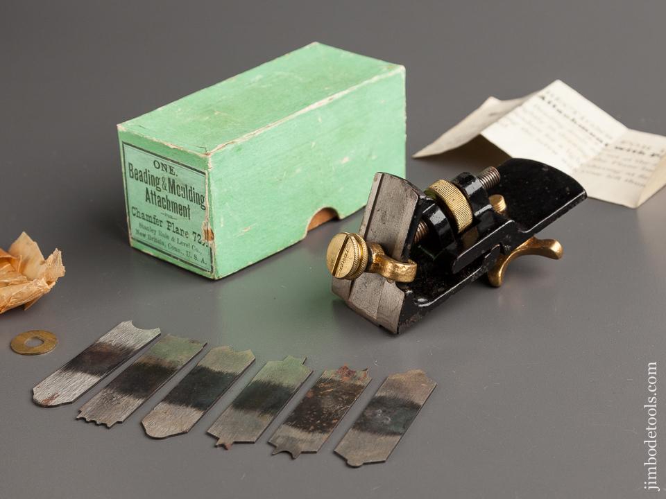 STANLEY Beading and Moulding Attachment for STANLEY No. 72 1/2 Chamfer Plane MINT & COMPLETE in Original Box - 78834