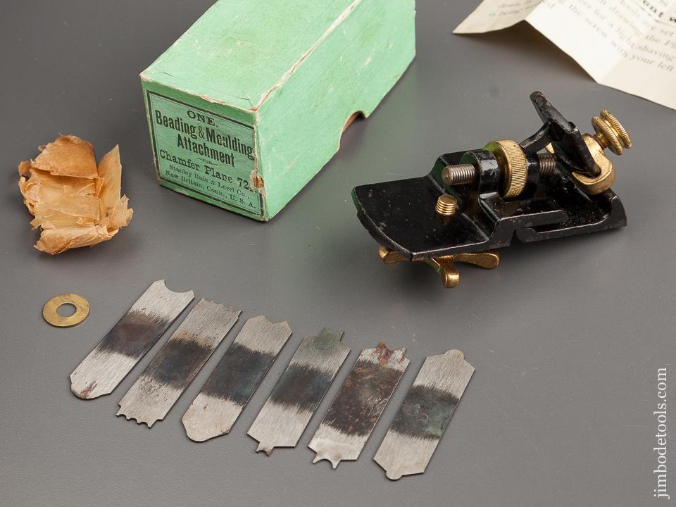 STANLEY Beading and Moulding Attachment for STANLEY No. 72 1/2 Chamfer Plane MINT & COMPLETE in Original Box - 78834