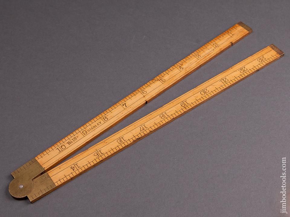 Fine STANLEY No. 18 Boxwood and Brass Two Foot Folding Carpenter's Rule - 78835