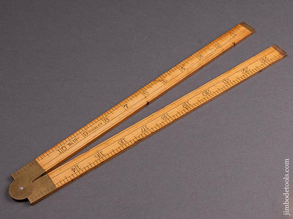 Fine STANLEY No. 18 Boxwood and Brass Two Foot Folding Carpenter's Rule - 78835