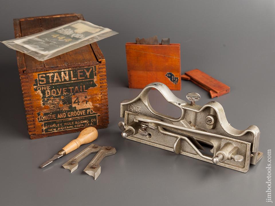 STANLEY No. 444 Dovetail Tongue & Groove Plane NEAR MINT and 100% COMPLETE in Original Box - 78839