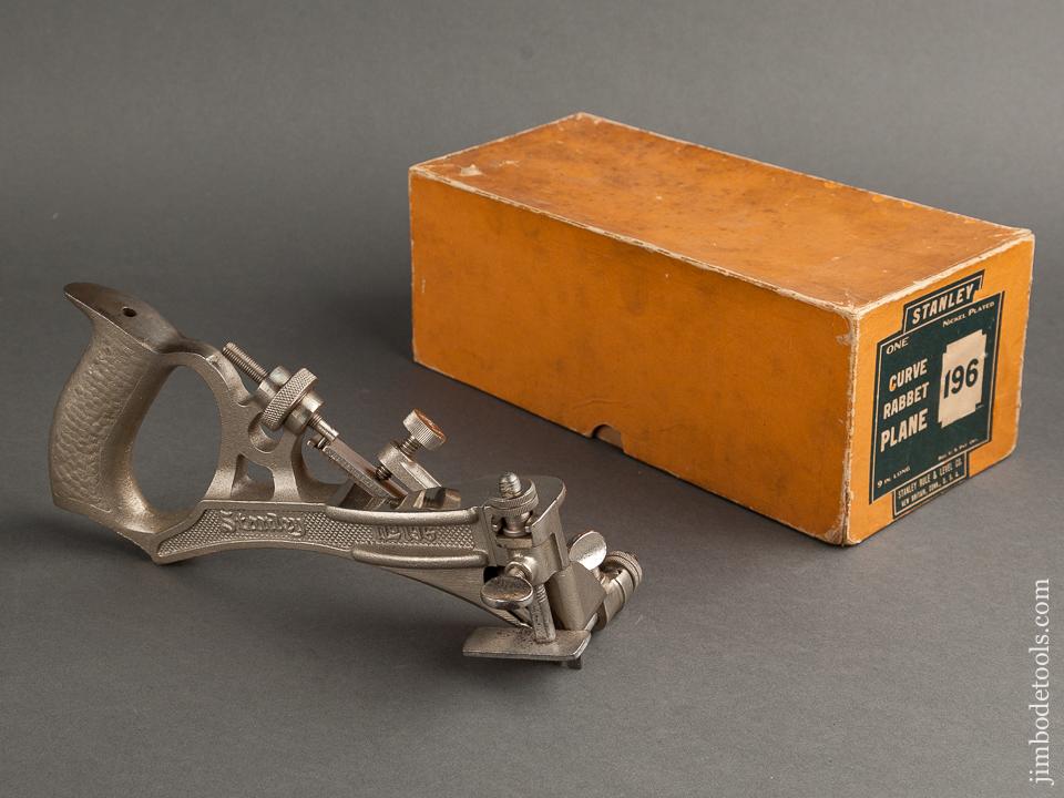 STANLEY No. 196 Curved Rabbet Plane DEAD MINT in Original Box! SWEETHEART - 78840