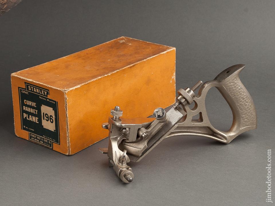 STANLEY No. 196 Curved Rabbet Plane DEAD MINT in Original Box! SWEETHEART - 78840