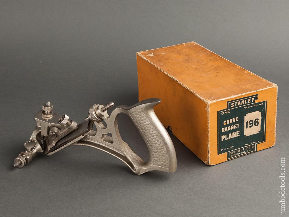 STANLEY No. 196 Curved Rabbet Plane DEAD MINT in Original Box! SWEETHEART - 78840