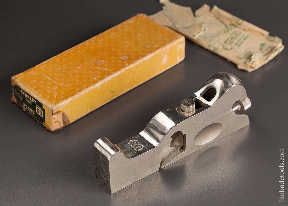 STANLEY No. 93 Rabbet Plane NEAR MINT in Original Box - 78861