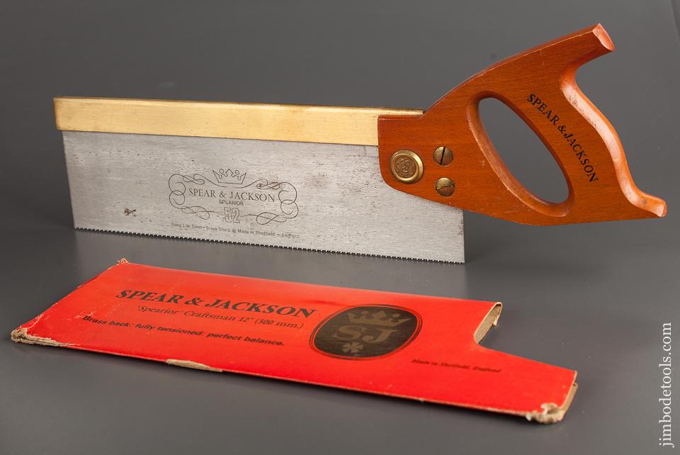 15 point 12 inch Crosscut SPEAR & JACKSON Brass Back Craftsman Saw MINT in Original Box - 78890R