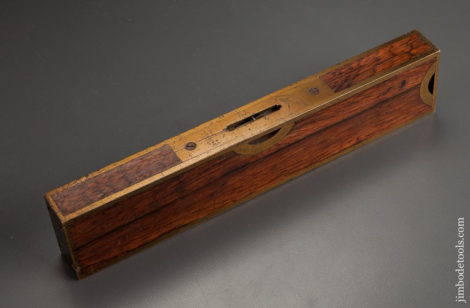 Fantastic! STRATTON March 1, 1870 Patent Ten inch Rosewood and Brass Plumb & Level - 78899R