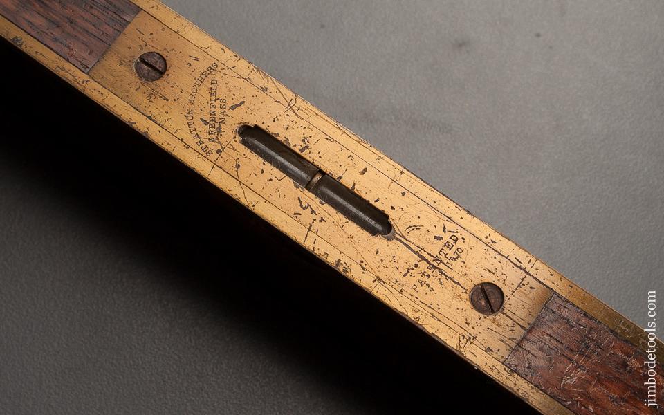 Fantastic! STRATTON March 1, 1870 Patent Ten inch Rosewood and Brass Plumb & Level - 78899R