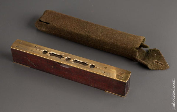 Eight inch Mahogany and Brass Level in Woolen Sheath - 78913R