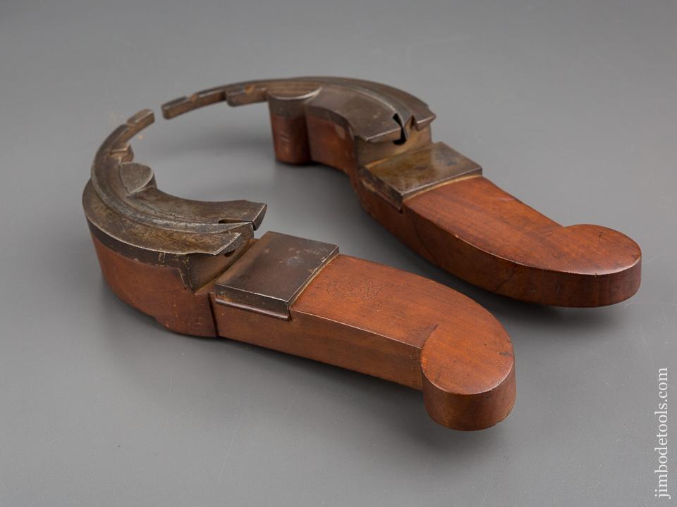 RARE Right and Left Hand Pair of Coach maker's Plow Planes Signed R. ROCHECHOUART - 78928RU