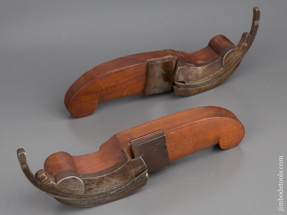 RARE Right and Left Hand Pair of Coach maker's Plow Planes Signed R. ROCHECHOUART - 78928RU