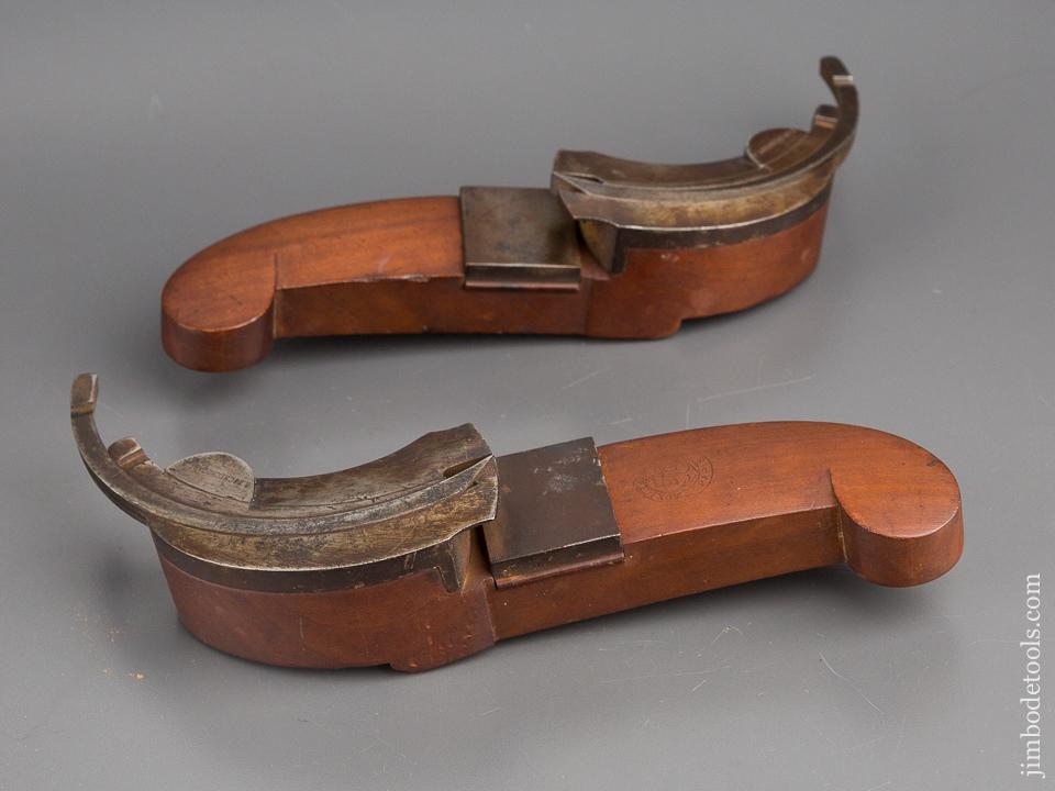 RARE Right and Left Hand Pair of Coach maker's Plow Planes Signed R. ROCHECHOUART - 78928RU