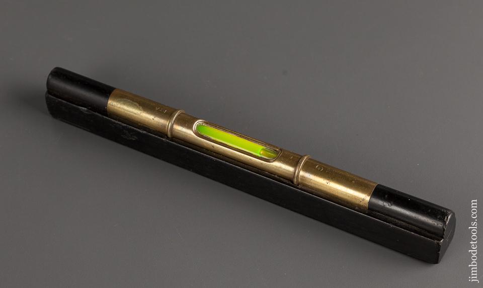 Fantastic! 9 inch MATHIESON NO. 18A Ebony and Brass Eclipse Level - 78932R