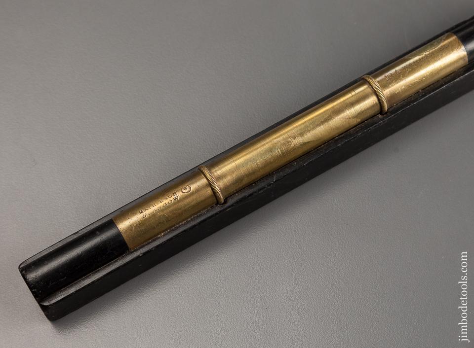 Fantastic! 9 inch MATHIESON NO. 18A Ebony and Brass Eclipse Level - 78932R