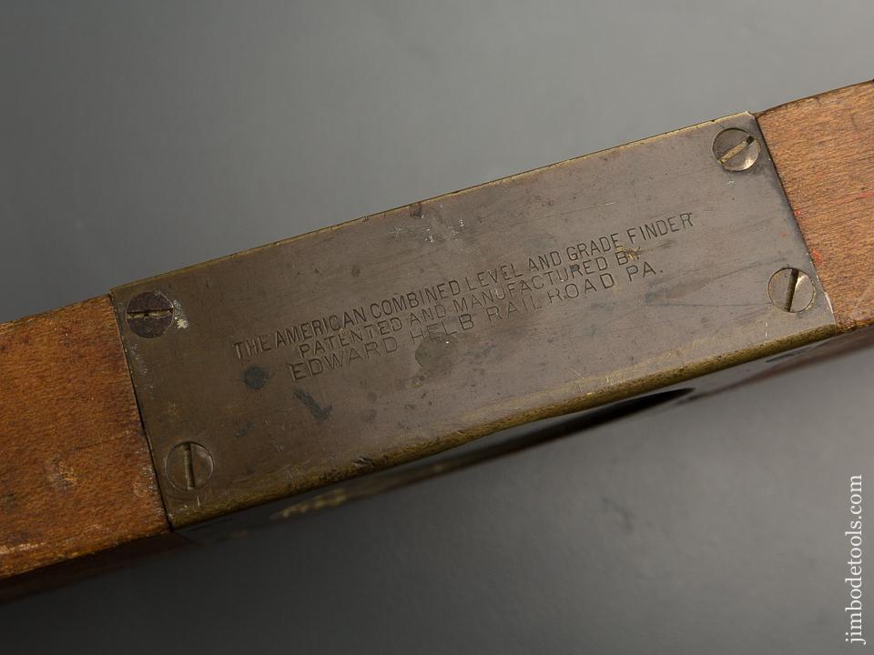 Fine 24 inch HELB Patent July 12, 1904 THE AMERICAN Combined Level and Grade Finder - 78962RU