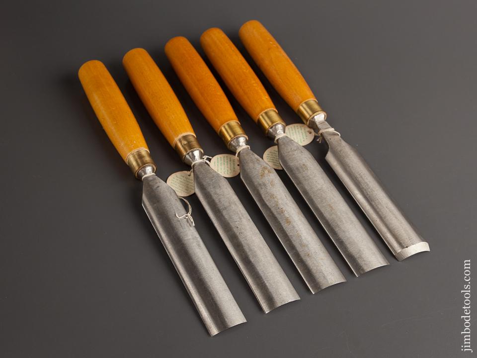 MINT Set of Five MAWHOOD Gouges In & Out Channel and Different Sweeps NEW OLD STOCK with Tags - 78964R